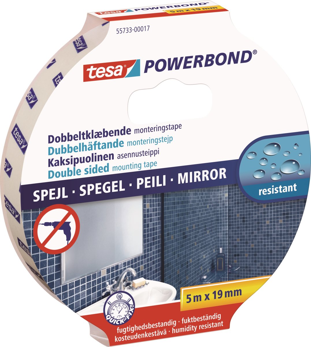 tesa Powerbond Mirror Monteringstape | 19mm x 5m