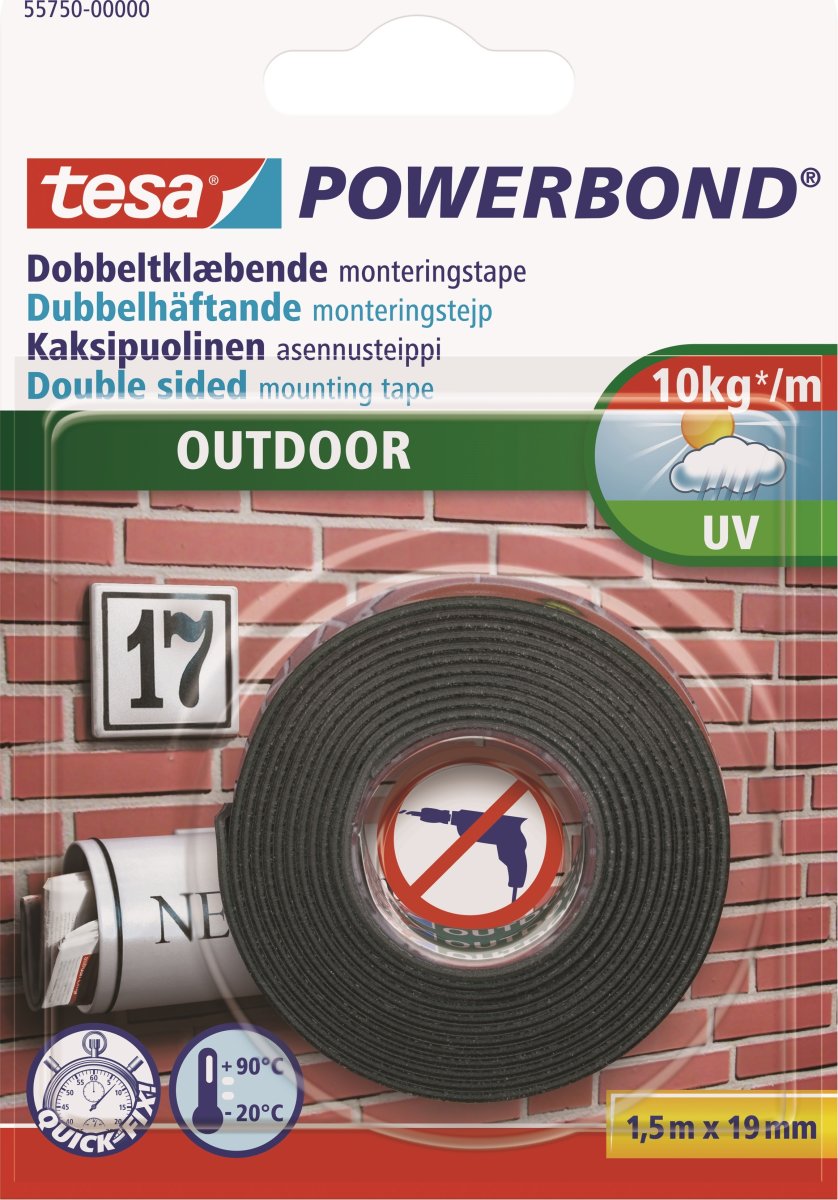 tesa Powerbond Outdoor Monteringstape, 19mm x 1,5m