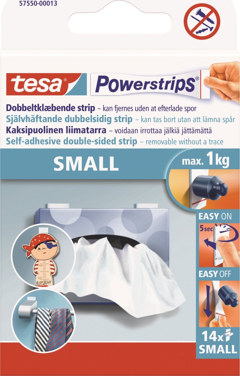 tesa Powerstrips Small, 14 stk.