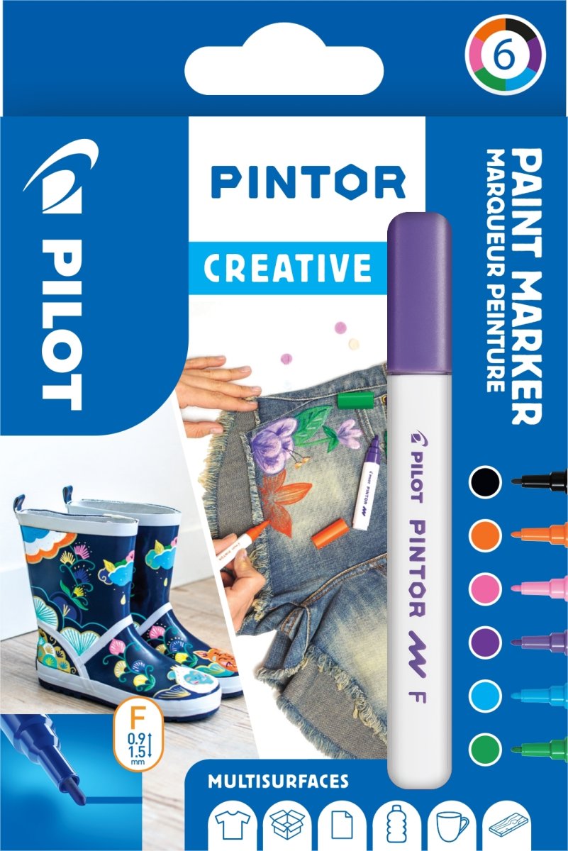 Pilot Pintor Marker | F | Creative | 6 farver