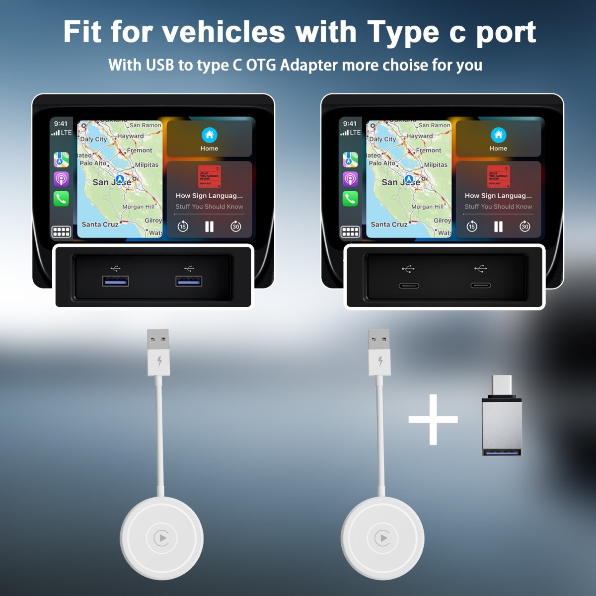 Zmartgear Apple Carplay trådløs adapter