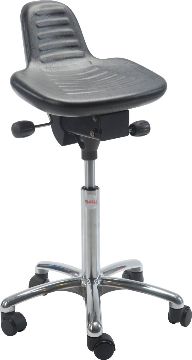 Alfa Ståstøttestol, Sort, 56-75 cm, Alu, Hjul