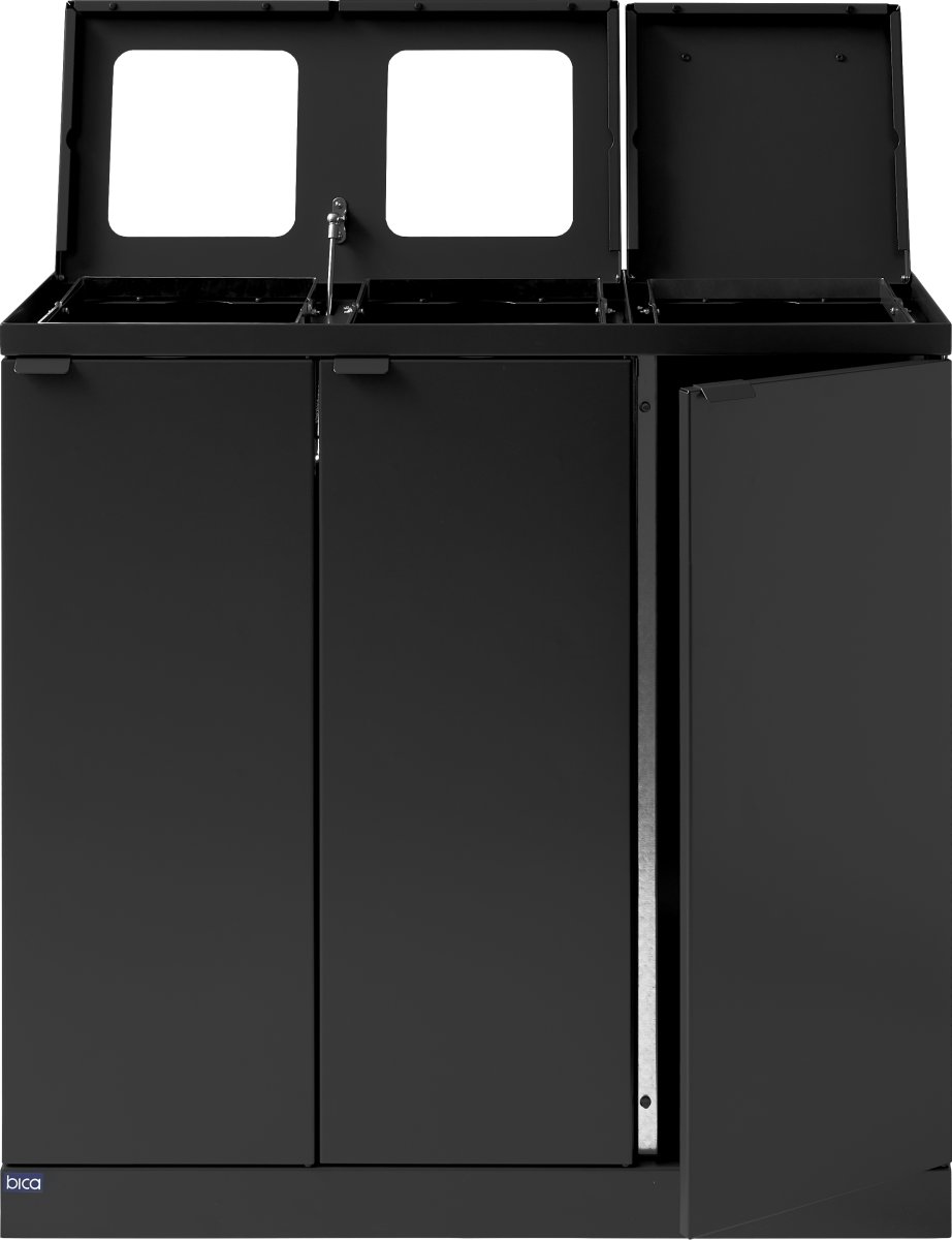 Bica 873 Affaldsstation 3x65L, Løftelåg, Antracit