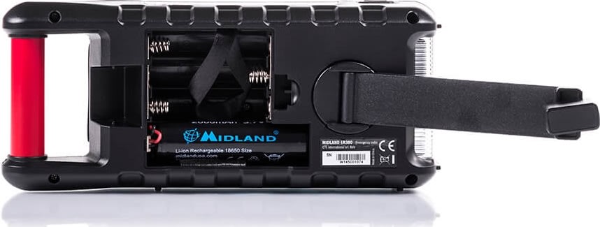 Midland ER300 nødradio/powerbank, rød