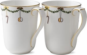 Royal Copenhagen Stjerne Riflet Jul Krus 33cl 2stk