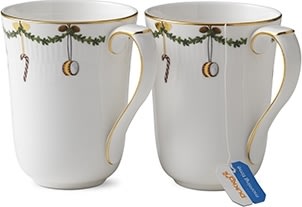 Royal Copenhagen Stjerne Riflet Jul Krus 33cl 2stk