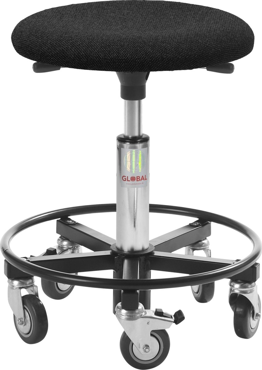 Montørstol, Sort, Uldstof, 41-54 cm, Fodring