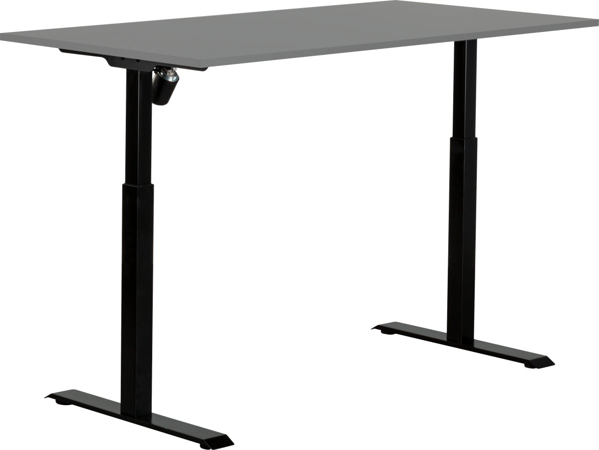 Sun-Flex I hæve-sænkebord, 160x80, Sort/lys grå