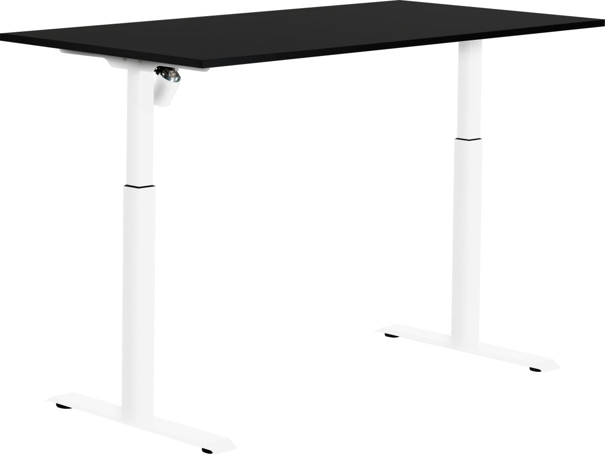 Sun-Flex I hæve/sænkebord, 160x80, Hvid/sort
