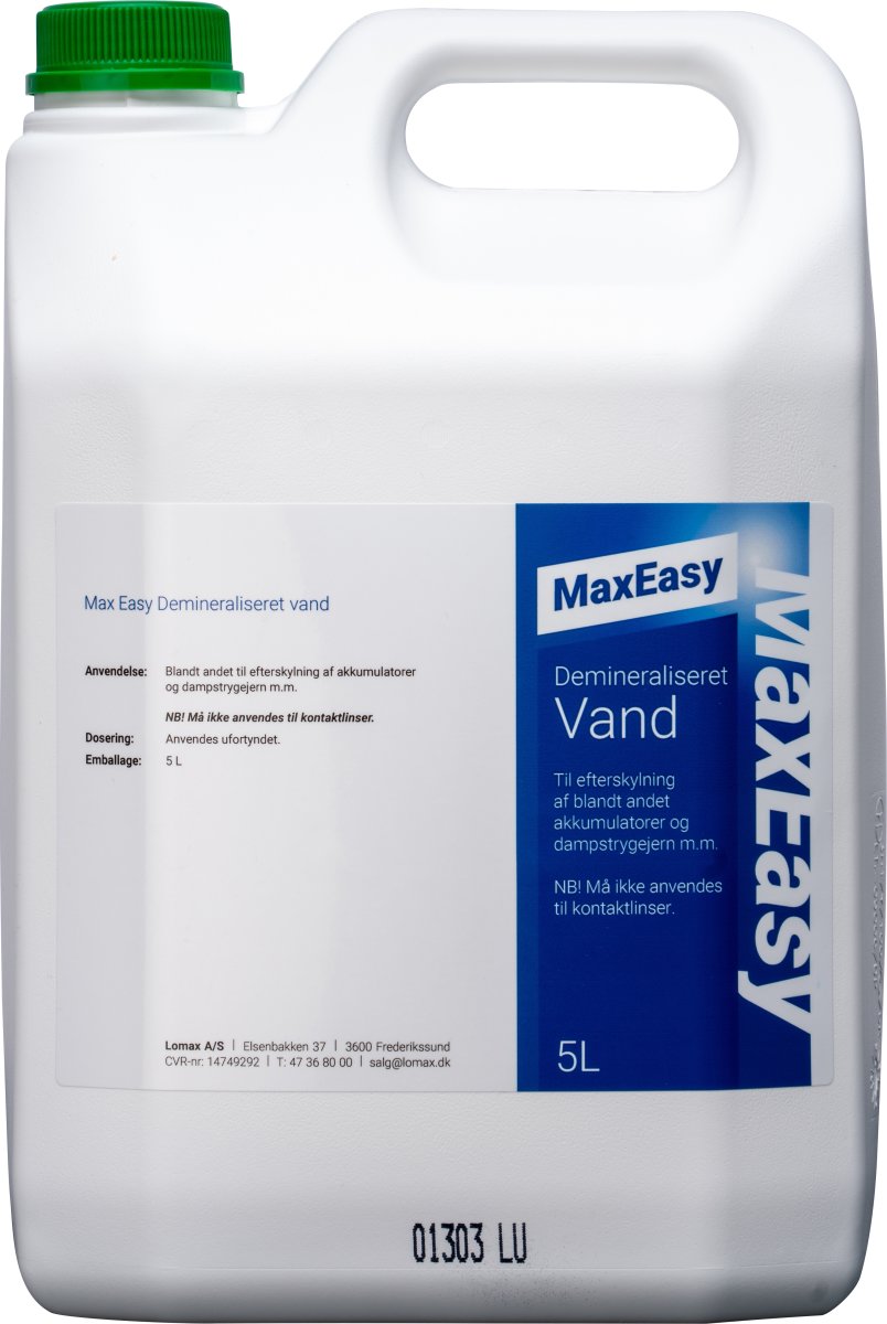 Max Easy Demineraliseret Vand | 5 L