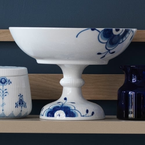 Royal Copenhagen Blå Mega Riflet Opsats, Ø21 cm