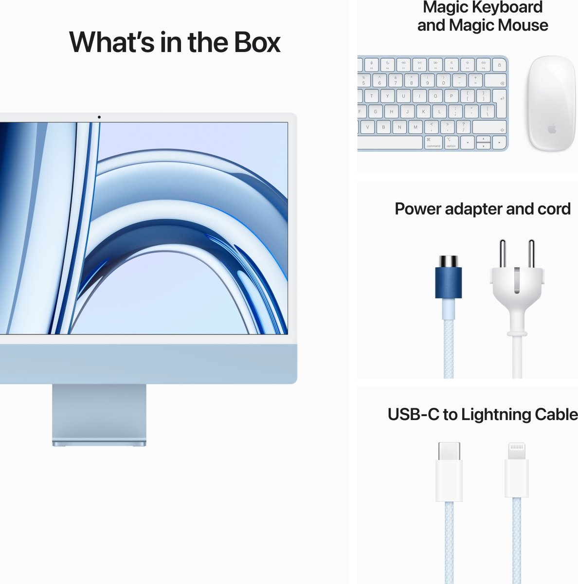 Apple iMac M3 24”, 256 GB, 8 CPU, 8 GPU, blå