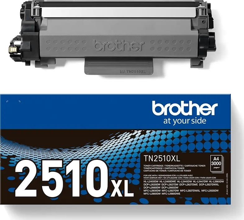 Brother TN2510XL lasertoner, sort, 3.000s.