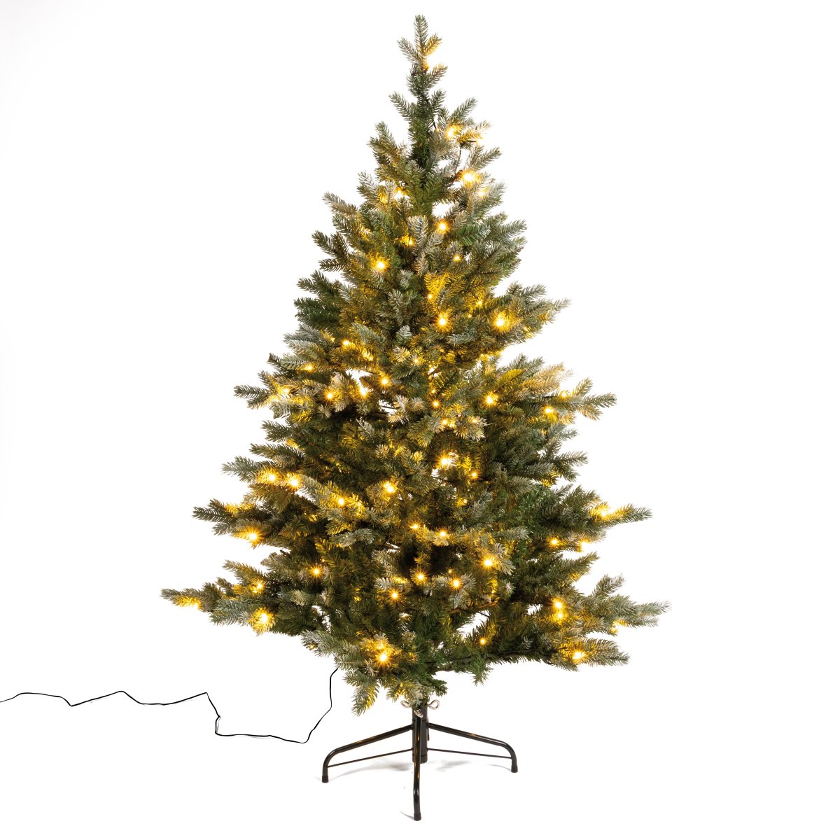 Juletræ LUX inkl. LED lys - 150 cm, Grøn/Sne