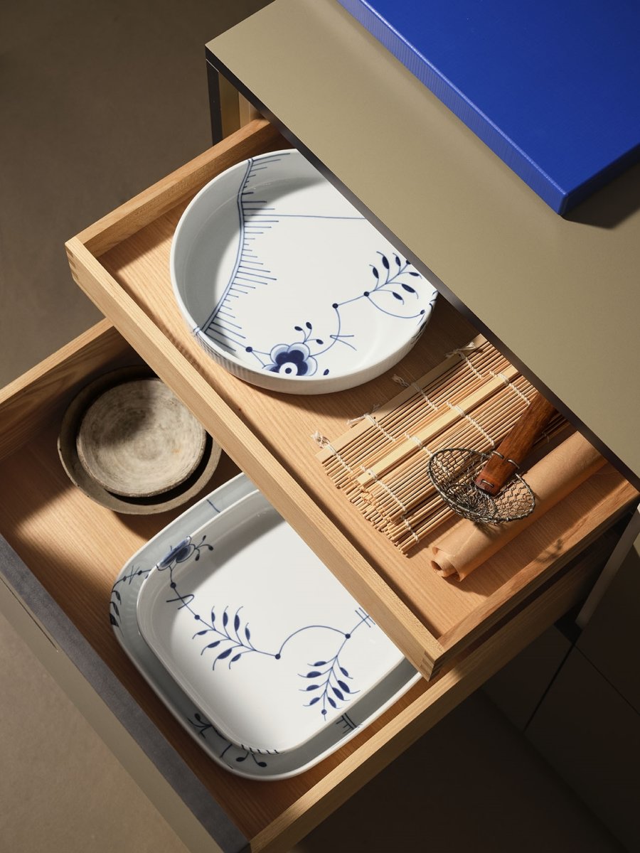 Royal Copenhagen Blå Mega Riflet Ovnfast Fad 30x30