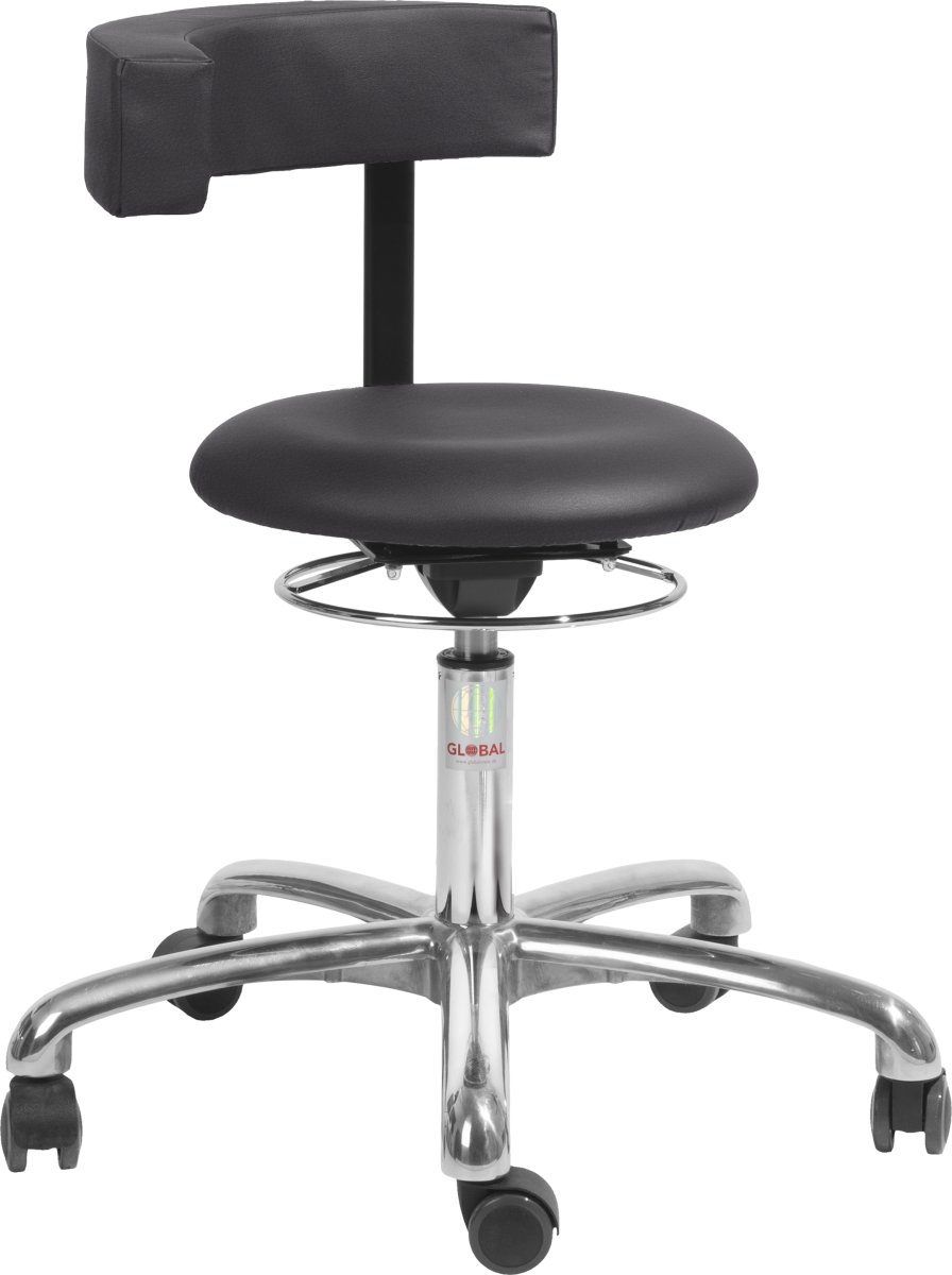 Saturn Stol, Sort, Kunstlæder, 45-58 cm, Alu