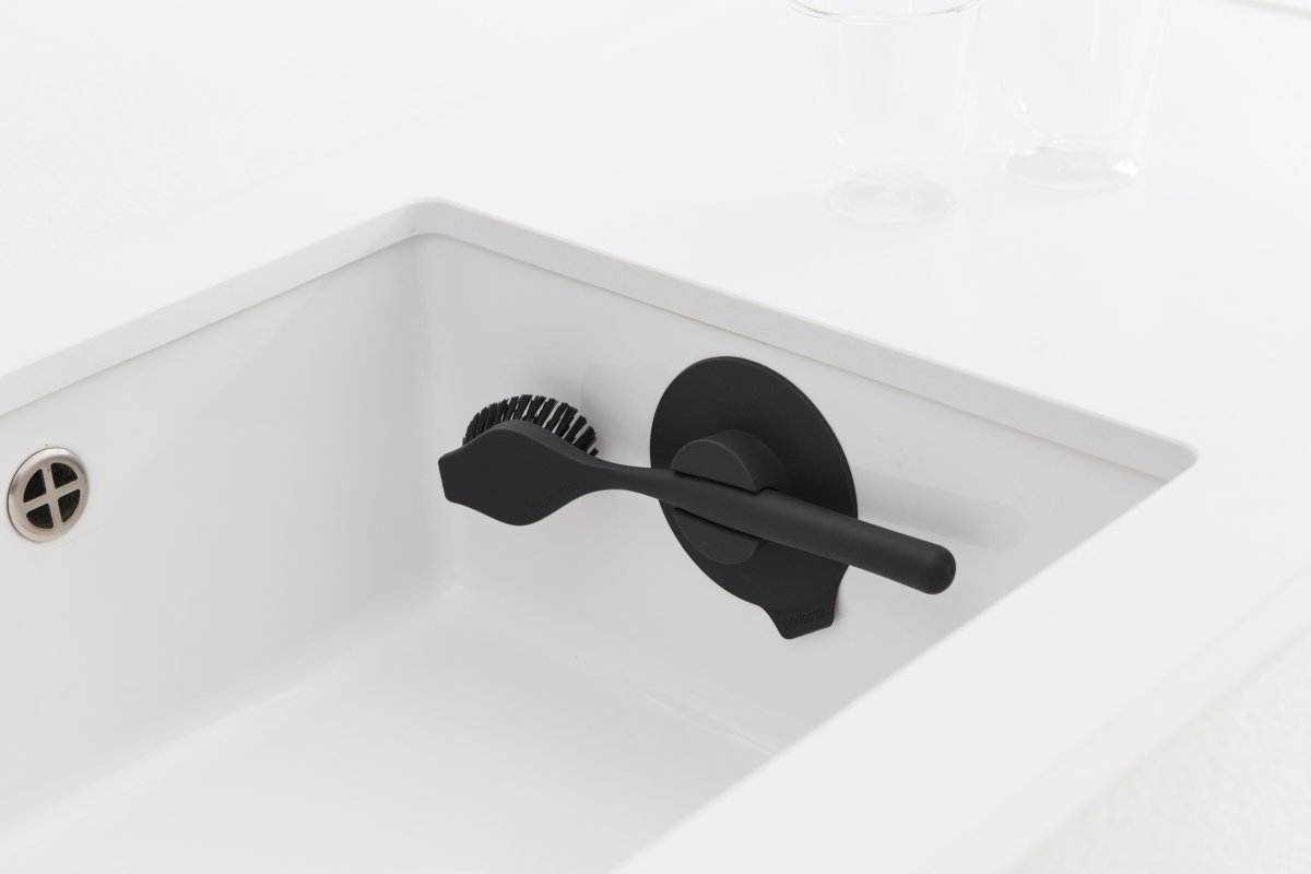 Brabantia Opvaskebørste med sugekop, Mørkegrå