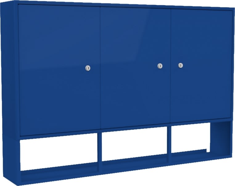 Værktøjsskab model 5, 75x120x20 cm, Blå