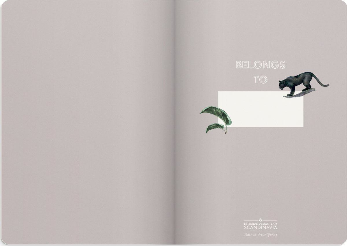 Burde Deluxe Notesbog, A5, linjeret, panther