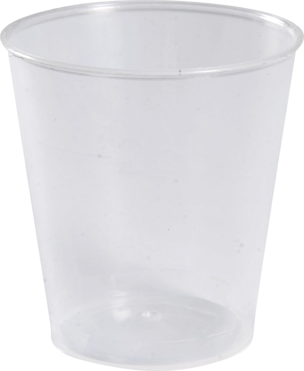 Snapseglas, PP, Klar, 2 cl, 20 stk