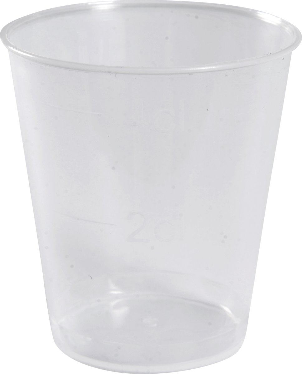 Snapseglas, PP, Klar, 2/4 cl, 20 stk