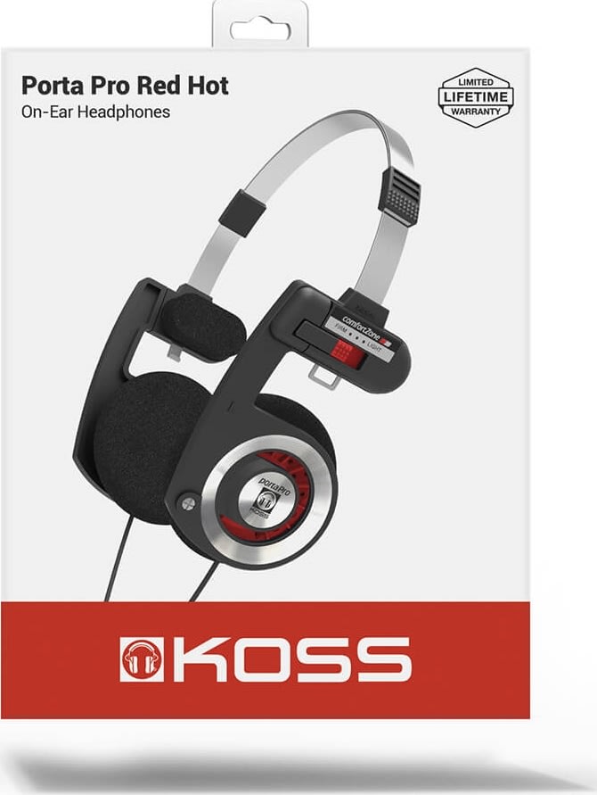 Koss Porta Pro 2.0 On-Ear hovedtelefoner, rød