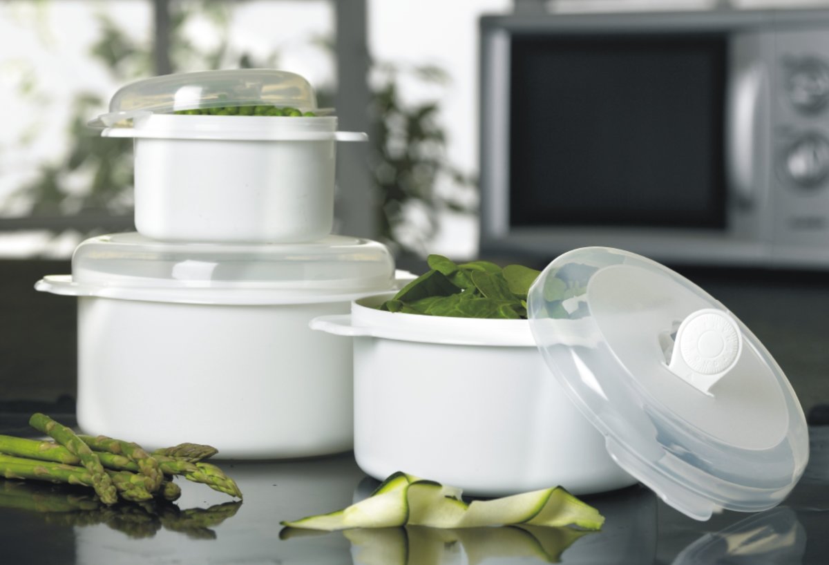 Microboks, Plast, Hvid, Rund, 2 L