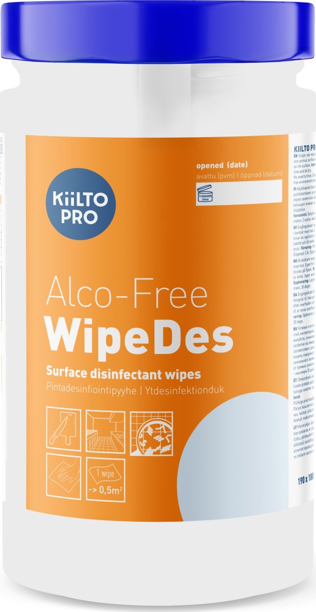 Kiilto Pro Alco-Free Overfladedesinfek., 200 wipes