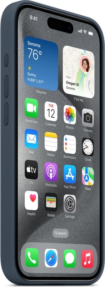 Apple iPhone 15 Pro silikone cover, stormblå