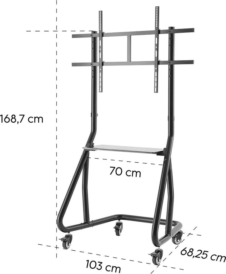 DEMO Hama 49-100" TV-Stander m. hjul, sort