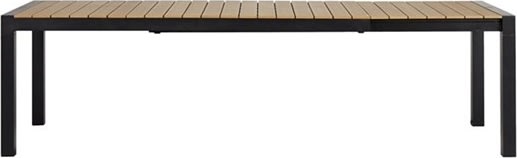 Johan havebord, Sort/Teak, 205/275x100cm,