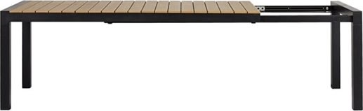 Johan havebord, Sort/Teak, 205/275x100cm,
