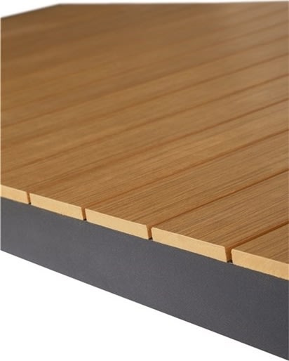 Johan havebord, Sort/Teak, 205/275x100cm,