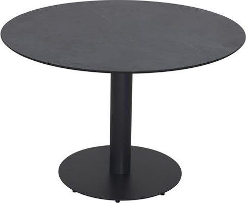 Hector Havebord Ø110 cm, metal/kompofit, sort