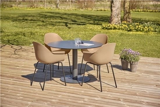 Hector Havebord Ø110 cm, metal/kompofit, sort