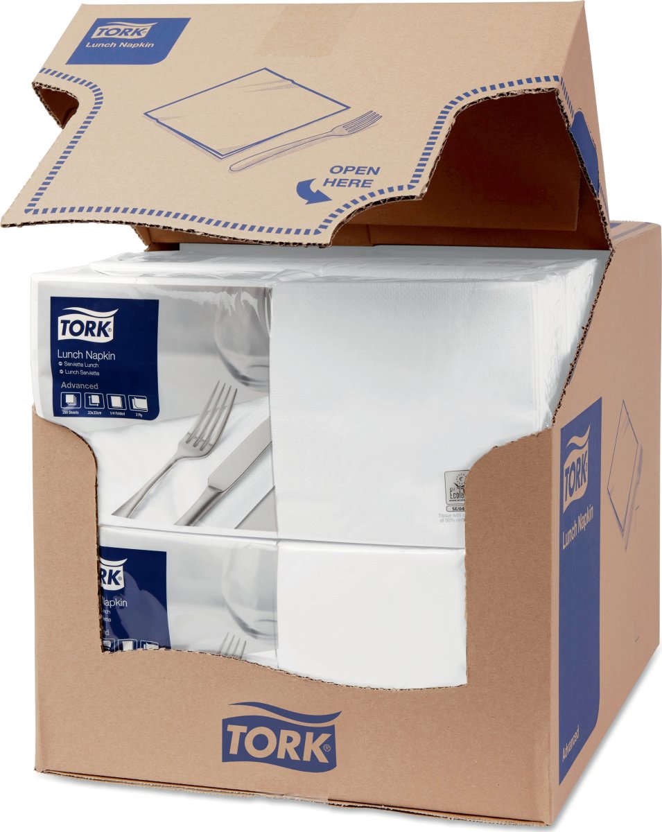 Tork Frokostserviet, 2-lag, Hvid, 200 stk