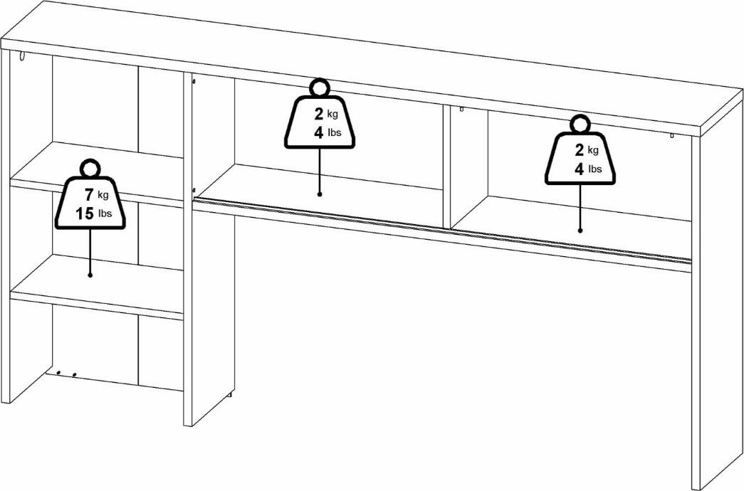 Small Officeline skrivebordreol, lys