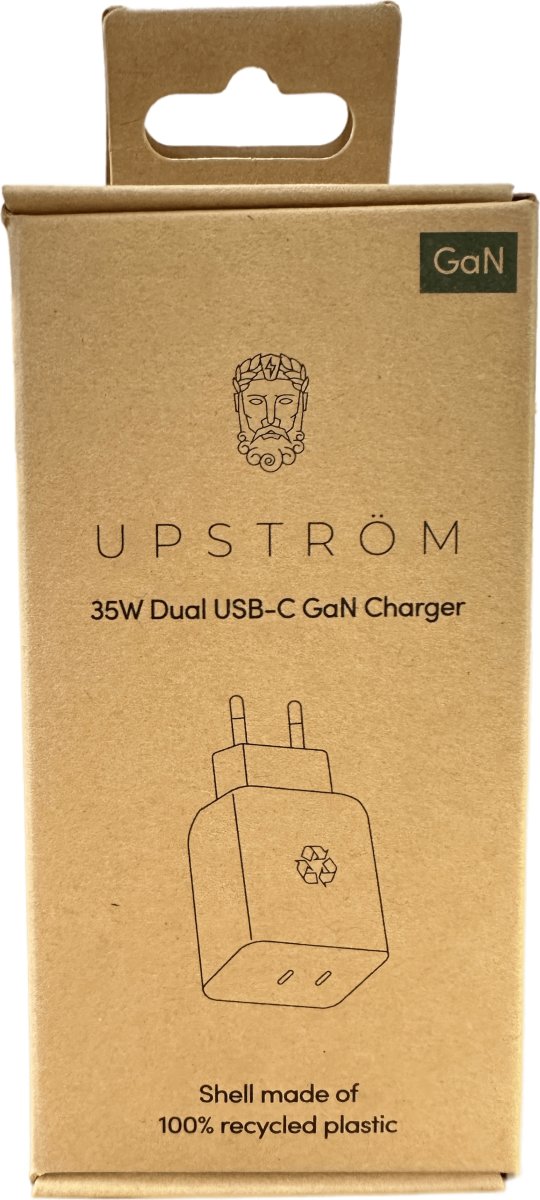 Upström Cirkulär 35W Dual USB-C GaN Oplader, hvid