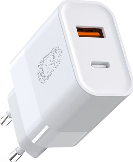 Upström Cirkluär 30W Dual USB Strømadapter, hvid