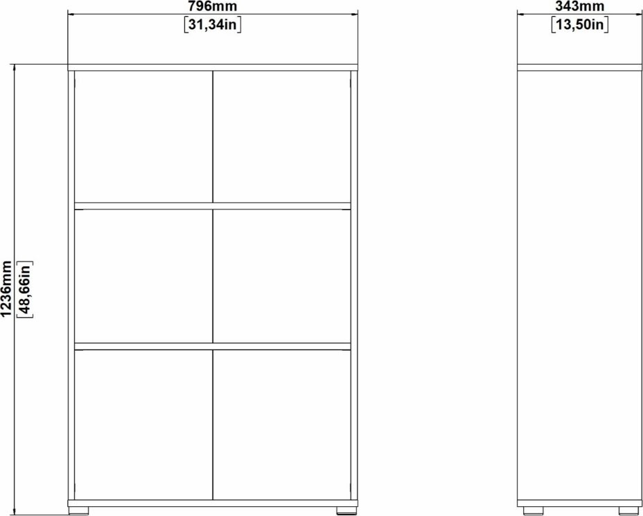 DEMO: Small Officeline bogreol, lav, antracit