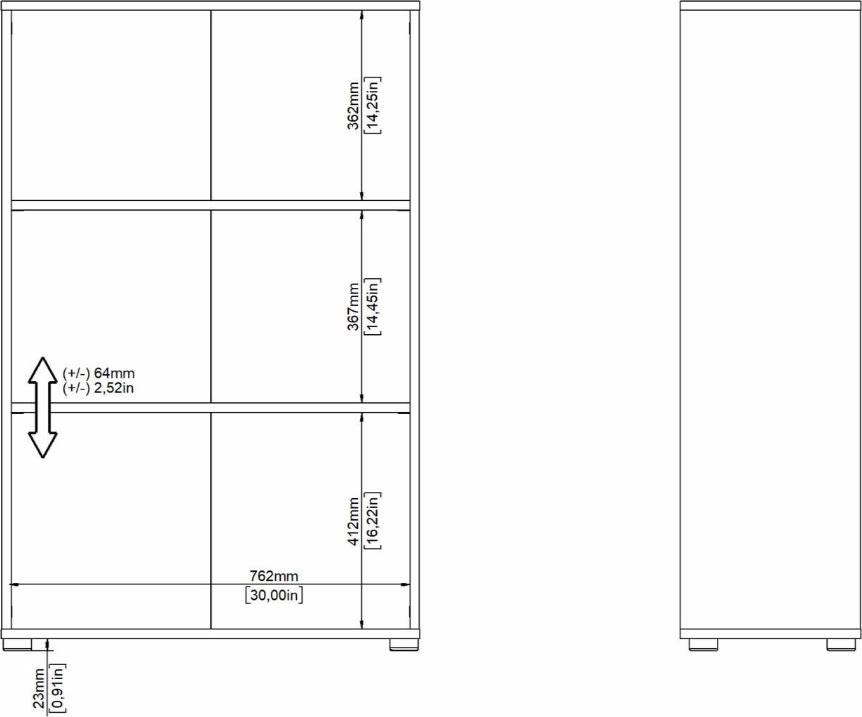 DEMO: Small Officeline bogreol, lav, antracit