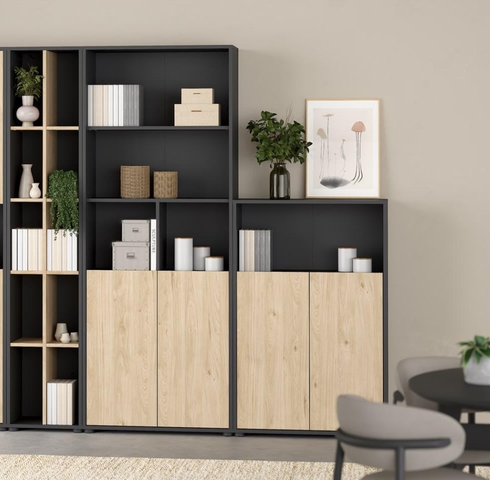 DEMO: Small Officeline bogreol, lav, antracit
