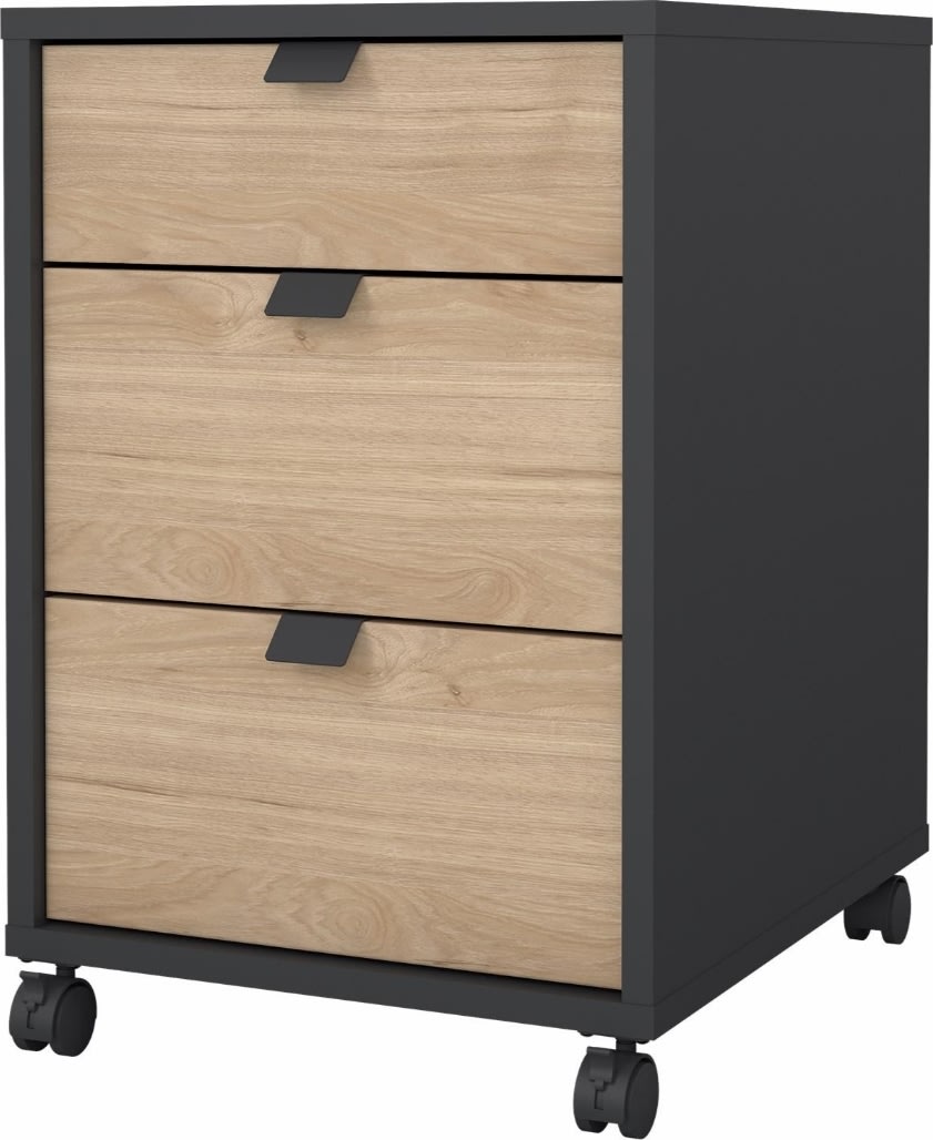 Small Officeline kassette, 3 skuffer, eg/sort
