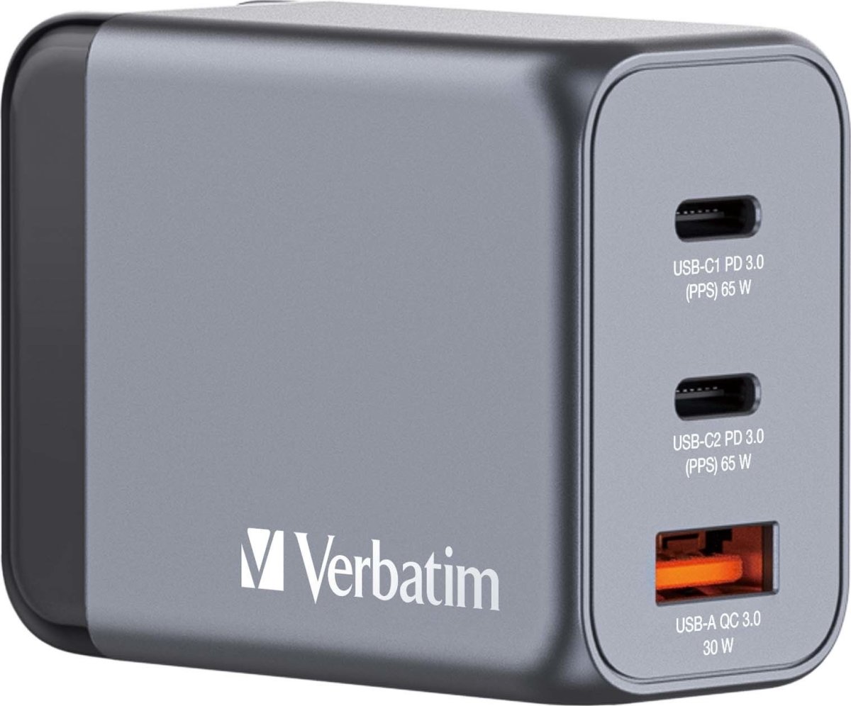 Verbatim GNC-65 GaN USB-A/USB-C Oplader, 65W