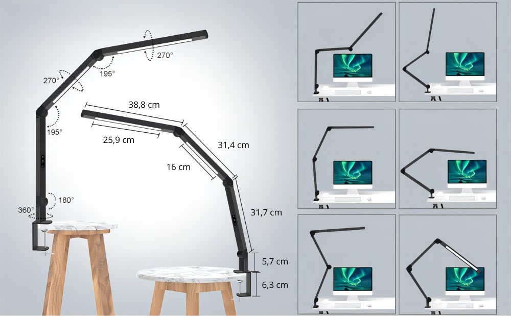 Nola bordskærm LED-lampe
