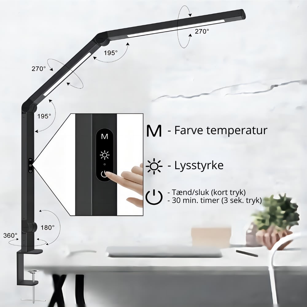 Nola bordskærm LED-lampe