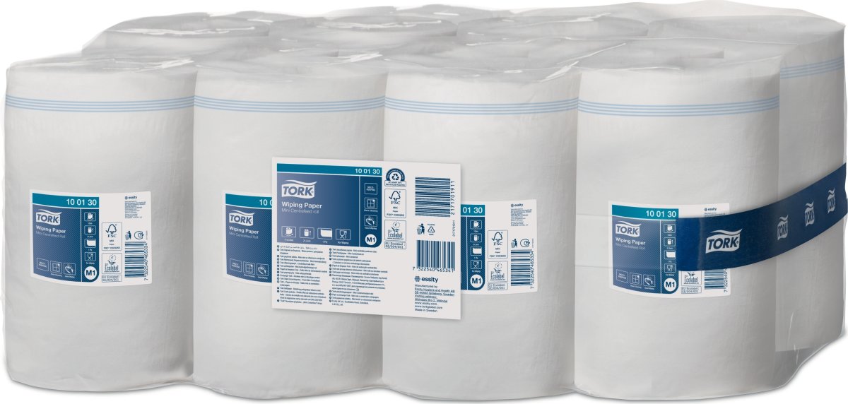 Tork M1 Standard Aftørringpapir 1-lag, Hvid, 11 rl