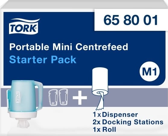 Tork M1 Startpakke Dispenser & Aftørringspapir