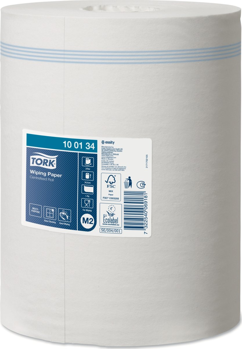 Tork M2 Standard Aftørring, 1-lag, Hvid, 6 rl