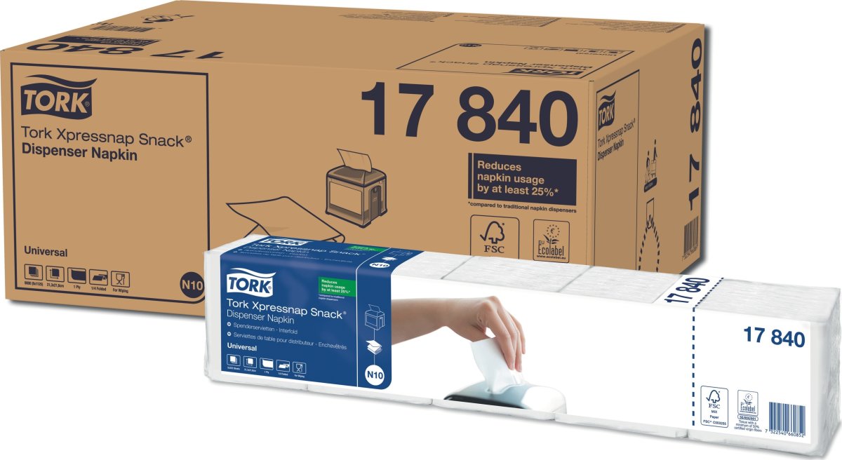 Tork N10 Xpressnap Serviet, 1-lag, 1125 stk.